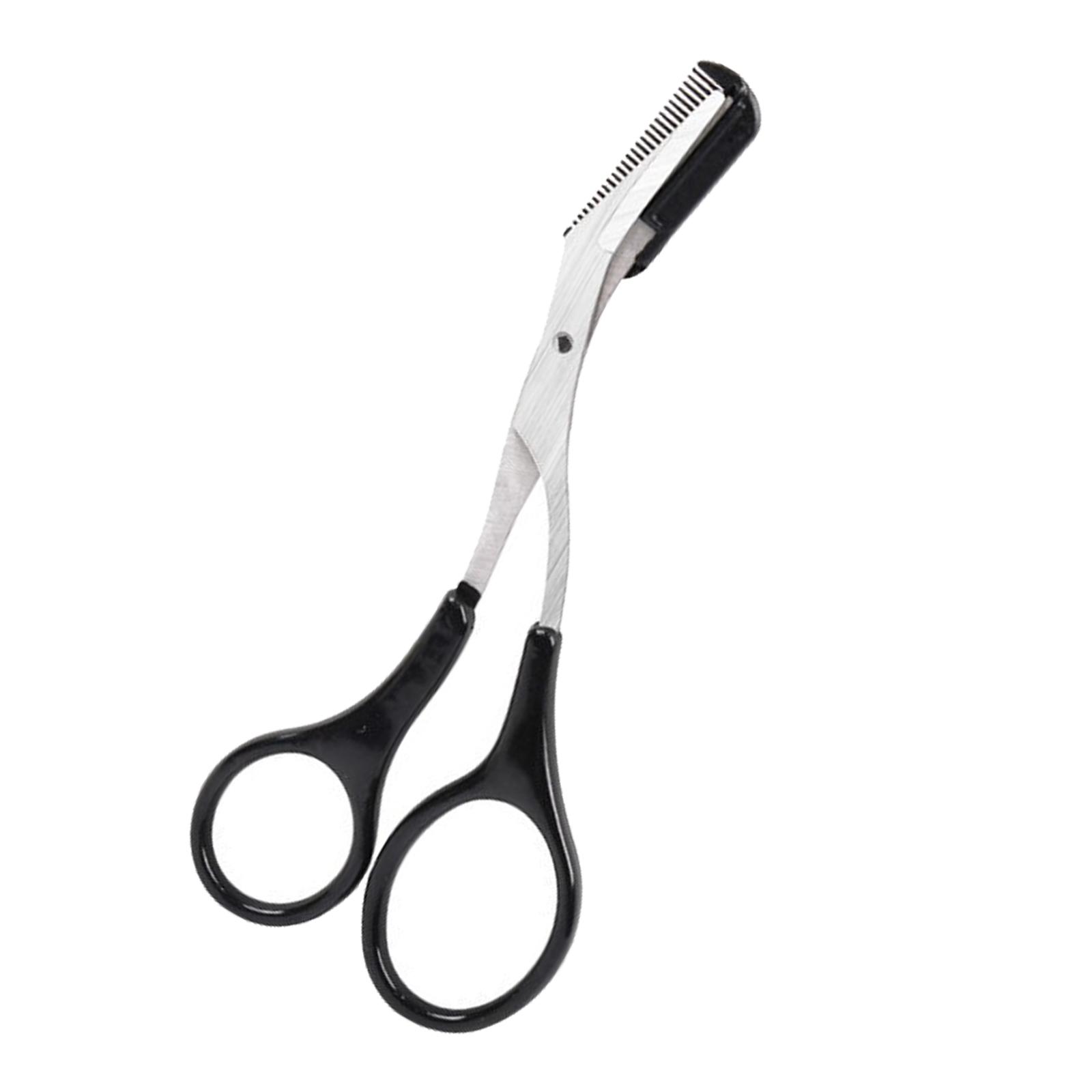 Magideal - Tijera Recortadora De Cejas Universal Con Peine Herramienta De Aseo Inoxidable Maquinilla De Afeitar Duradera Talladora De Pestañas Unisex , A A