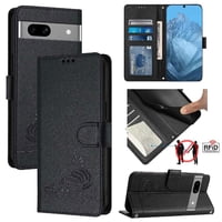 Funda Tipo Cartera Foxdock Para Google Pixel 7A Con Soporte, Ranuras, Rfid, Diseño De Gato