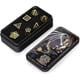 thumbnail image 2 of Set Dados Metalicos DNDND 7 Unidades Negro Dorado RPG, 2 of 3