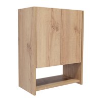 Fm Furniture - Botiquin 2 Puertas 60X45X25 Cm Café Claro Y Gris