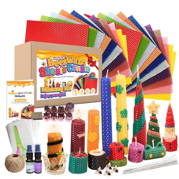Kit para hacer velas WcoDusak con láminas de cera de abeja 100% pura