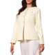 thumbnail image 4 of INSPIRE CHIC Elegante Blazer de Trabajo para Mujeres sin Cuello con Botones y Mangas Largas Chaquetas Peplum XS Beige, 4 of 6