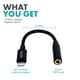 thumbnail image 4 of Cable adaptador Movo IMA-1 hembra TRRS de 3,5 mm a Lightning para Apple, 4 of 7