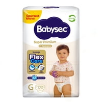 Pañales Súper Premium G, 120 Un 120 Un Babysec