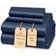 thumbnail image 1 of Juego de sábanas tamaño queen de algodón egipcio 800 hilos - Denim oscuro, 1 of 8