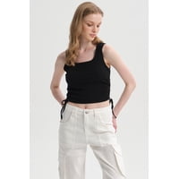 Fashionspark - Polera Mujer Recogido Costado Negro - Vl