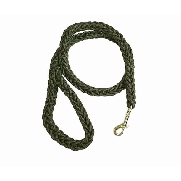 Correa Trailla Para Perros Mascotas Trenzada 3x120cm Verde Militar