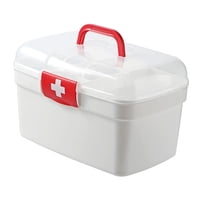 Magideal - Caja Médica De Familiar Con Asa Caja De Almacenamiento Bandeja Extraíble Portátil De Múltiples Capas Para Manualidades Senderismo