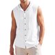 thumbnail image 1 of Camisa sin mangas con capucha de lino con cordón para hombre INSPIRE CHIC M Blanco, 1 of 5