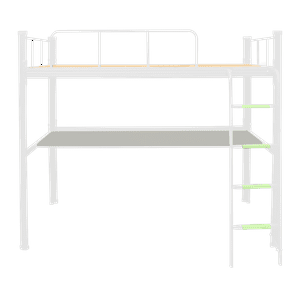 Mueble Market - Cama Alta Con Escritorio Strong 1.5 Plaza Blanco