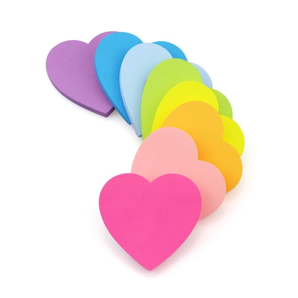 Notas Adhesivas SIMONA en Forma de Corazón 8 Colores 75 Hojas