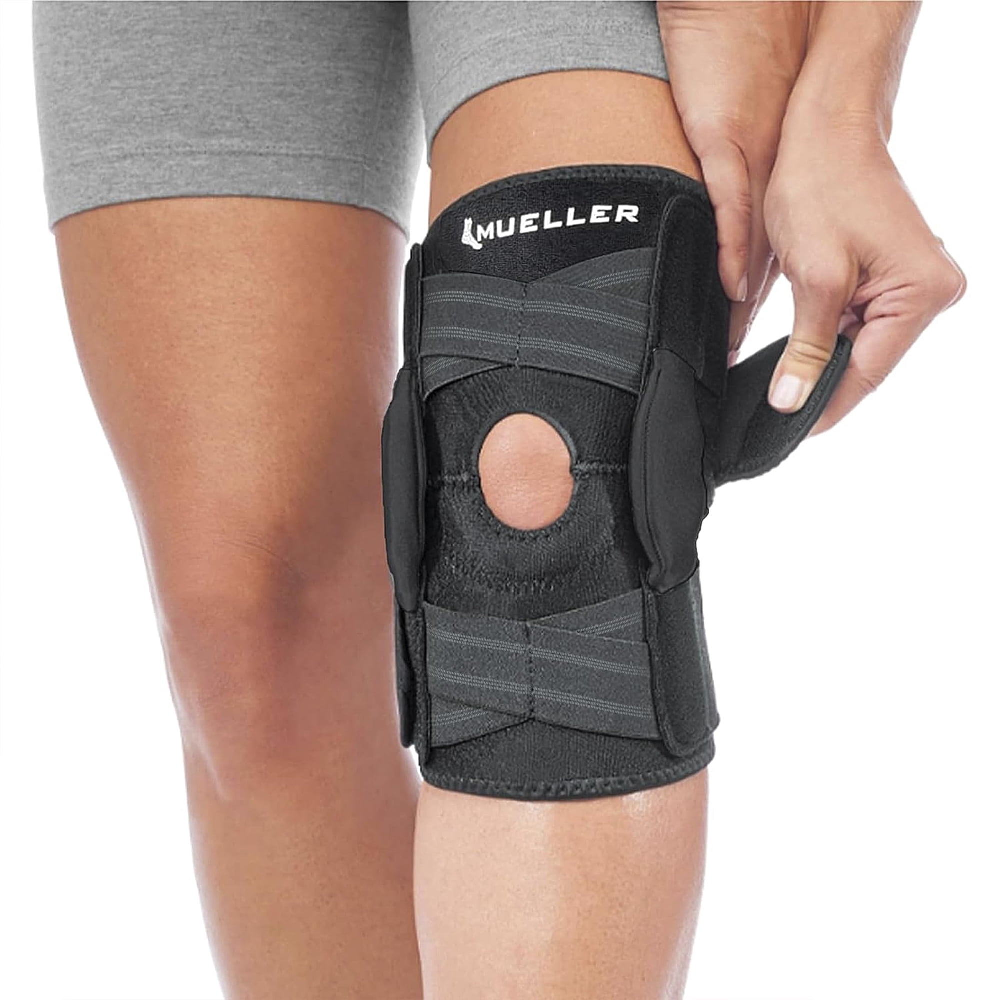 Rodillera Mueller Autoajustable Con Bisagras Para Aliviar El Dolor De Rodilla