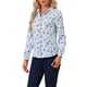 thumbnail image 4 of INSPIRE CHIC Camisa de Mujer con Botones, Estampado Floral Pequeño, Manga Larga, Cuello en Punta, Blusa de Oficina, Talla S, Azul Claro, 4 of 6