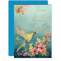 Tarjeta De Cumpleaños Giftzie Para Hija Con Colibrí Dorado A5