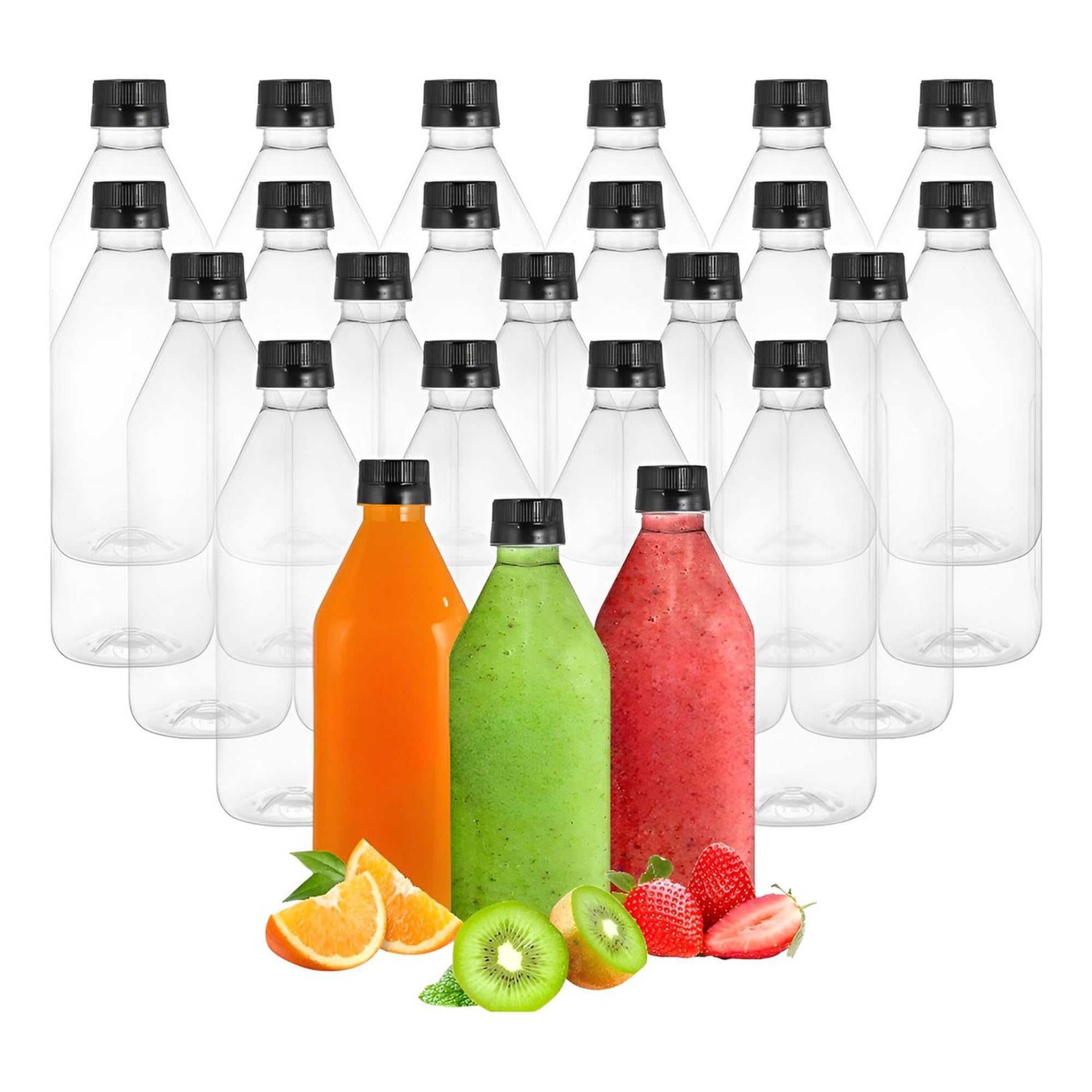 Pasteleriuscl - X24 Botellas Plasticas Transparentes Botella C/tapa 1000ml Transparente