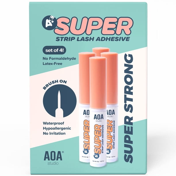 Potenciadores de adhesivo para pestañas AOA Studio, 4 piezas, 5 mL, para pestañas postizas en tira