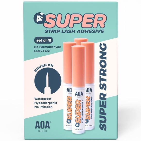 Potenciadores de adhesivo para pestañas AOA Studio, 4 piezas, 5 mL, para pestañas postizas en tira