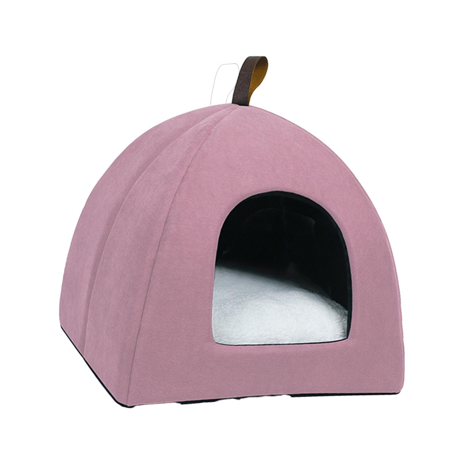 Ioensy - Interior Encantador Nido De Gato Plegable Cueva Cálida Tienda Universal Para Perros Pequeños Para Gatos Rosa S