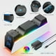 thumbnail image 3 of PS5 Controller Charger Station With 5V/3A Fast AC Adapter For PS5 & Edge Controllers, PS5 Dual Stand Charger Wirh 9 RGB LED PS5 Accessories For PS5 Controller, PS5 Charging Station-Blanco, 3 of 6