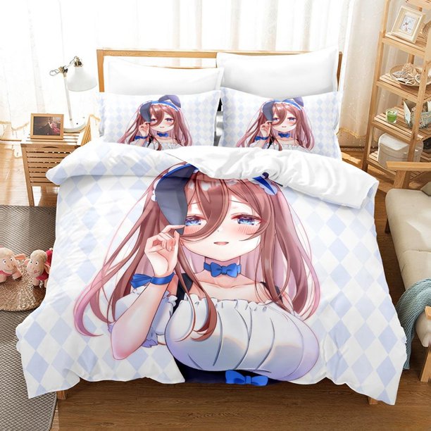Anime Kawaii Girls The Quintessential Quintuplets Bedding Set Cartoon Anime three-piece set Adult Kid Bedroom Duvet cover Sets Bed Sheets
