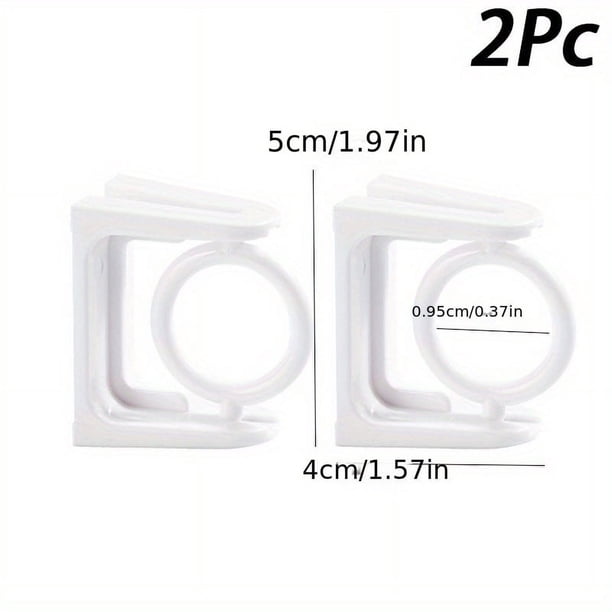 2pcs Steering Rings / 2pcs Steering Rings + 1pc Telescopic Rob, Multifunctional Rotatable Ring Hooks, Free-Punching Strong Adhesive Sticky Hook, Towel Rod, Fixed Bracket, Telescopic Rod, Curtain Rod H