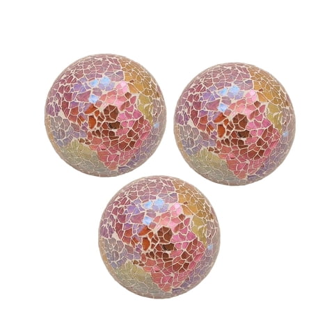 Magideal - 3X Bolas De Esfera De Mosaico Bolas De Vidrio Decorativo Diámetro De Diámetro Divertido De 8 Cm Filete De Tazón Artístico Para Mesa De Café Estante De Estilo B