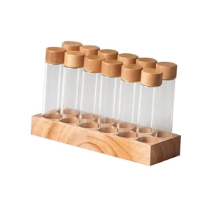 Magideal - Contenedores Para Almacenar Granos De Café Tubo Para Almacenar Café Con Estante De Exhibición Tubos Para Almacenar Granos De Café Para Venta Minorista 12 Piezas De Vidrio Alto