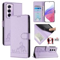 Funda Tipo Cartera Foxdock Para Oppo Reno 12 Pro Con Soporte, Ranuras, Rfid, Diseño De Gato