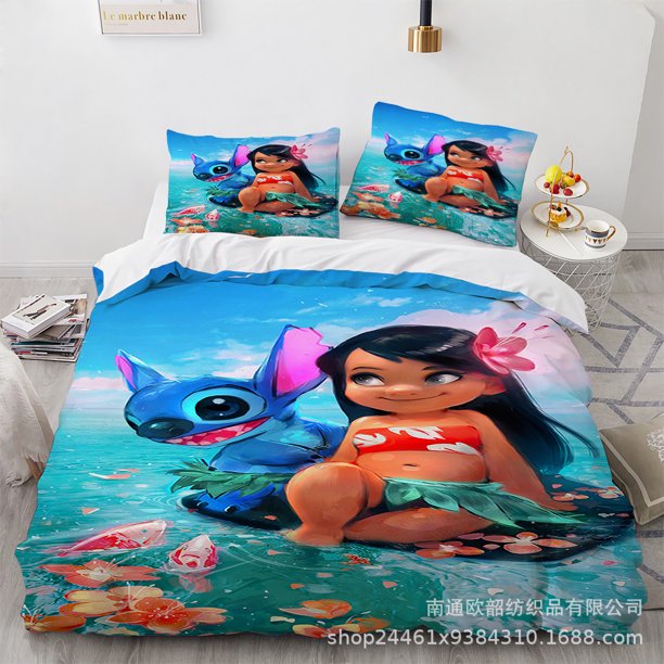 Kawaii Stitch Bedding Sets Comforter Quilt Bed Cover Duvet Cover Pillow Case 2-3 Pieces Sets Kids Adult Size for Bedroom