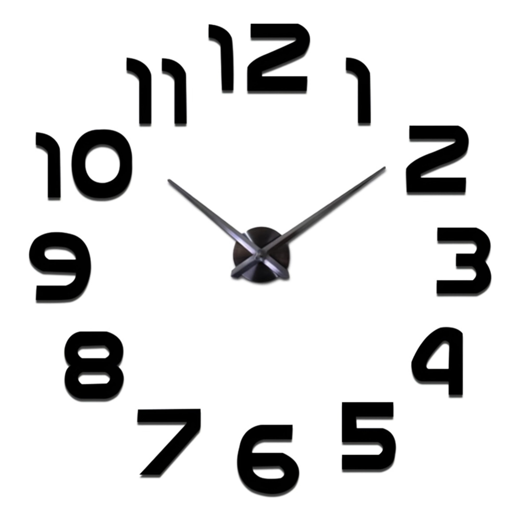 Genérico - Reloj Para Pared 3d Grande Negro Gran Diseño Moderno Jhn