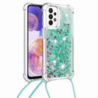 Funda Foxdock Para Samsung Galaxy A23 Con Cuerda Ajustable, Brillo Líquido, Protección Antigolpes Y Lente – Ideal Para Regalo