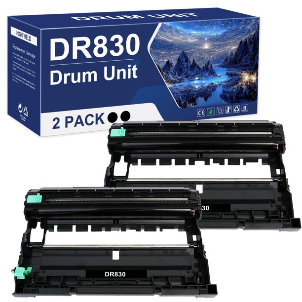 Unidad de tambor y banco de tóner DR830 DR-830, color negro, paquete de 2 unidades Brother