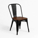 thumbnail image 1 of Silla Tolix de Comedor o Terraza Exterior con asiento de Madera Oscura Walnut - Negra, 1 of 7