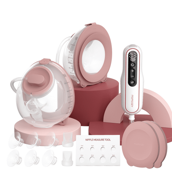 Momcozy V2 Pro Extractor De Leche Eléctrico Manos Libres, Tranquilo y Ultraligero, Rojo, 1 Unidad