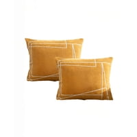 Genérico - Set De 2 Fundas De Cojin 45Cmx45Cm Bordado De Linea Color Amarillo