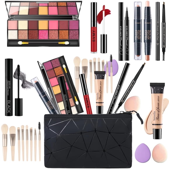 Set de Maquillaje PWYSHXDF 18 Piezas Kit Completo de Viaje – Regalo