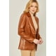 thumbnail image 5 of Blazer Ccwholesalesclothings Sólido Tejido PU Marrón, 5 of 5