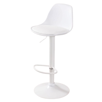 Moboi - Taburete Eames Base Blanca Para Cocina O Bar Blanco