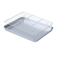 Magideal - Molde Para Hornear, Molde Para Galletas Con Rejilla De Alambre, Versátil, Bandeja Para Horno Antiadherente, Rejilla De Enfriamiento Para Hornear, Asar 28Cmx23.5Cm