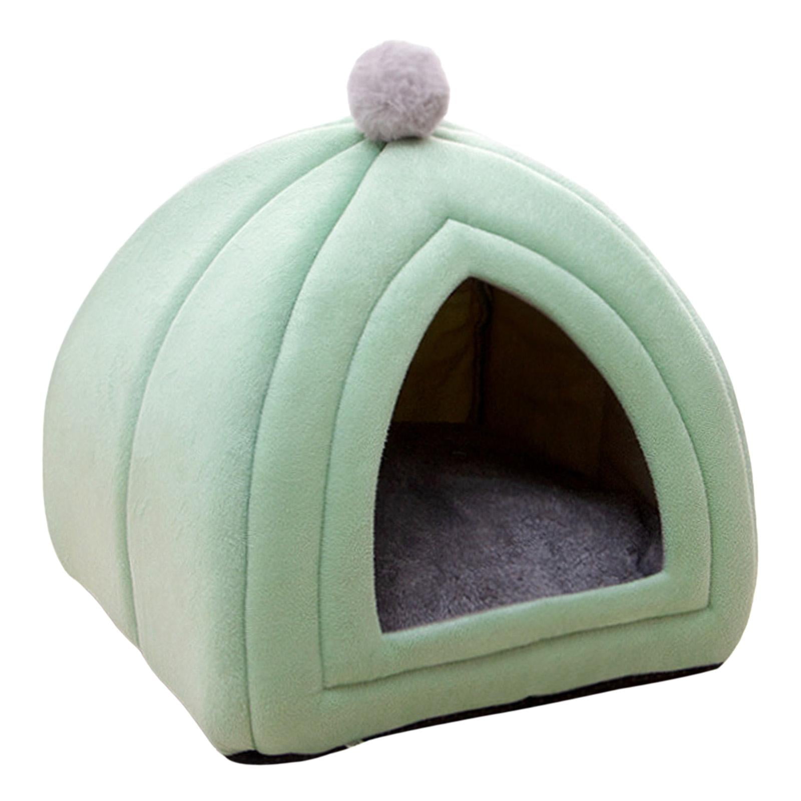 Magideal - Bonita Cama Para Gatos Con Cojín Extraíble Y Lavable, Caseta Para Perros Pequeños, Sofá Perrera Semicerrado, Nido Cálido Para Gatitos, Suministros Par Verde L