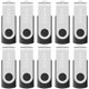 thumbnail image 1 of Unidades flash USB Enfain de 16 GB, USB 2.0, giratorias, paquete de 10 unidades, negras, 1 of 8
