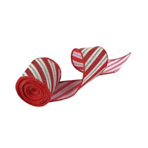 Magideal - Cinta Navideña Con Rayas Brillantes, Cinta Para Envolver Regalos, Cinta Con Alambre Para Manualidades De Bricolaje, Fiestas De Cumpleaños, Fabricación