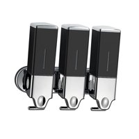 Bothyi - Dispensador De Jabón De Ducha 3 En 1 Para Baño, Montado En La Pared, Para Loción Corporal, Hogar, Negro