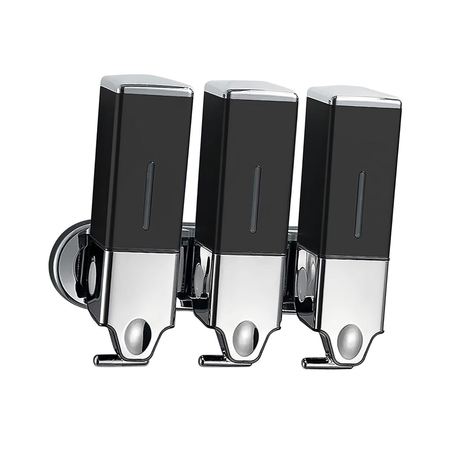 Bothyi - Dispensador De Jabón De Ducha 3 En 1 Para Baño, Montado En La Pared, Para Loción Corporal, Hogar, Negro