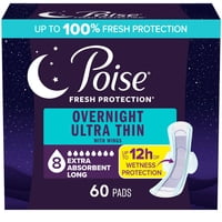 Almohadillas Para Incontinencia Poise Overnight, Ultrafinas, 60 Unidades