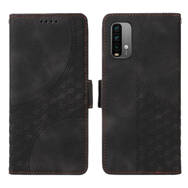 Carcasa FOXDOCK Xiaomi Poco M3 de cuero PU, diseño acolchado clásico, protección contra caídas y rayones