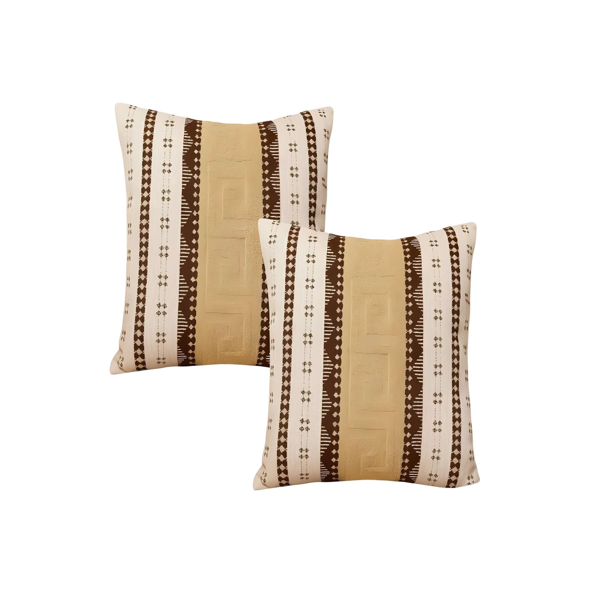 Genérico - Pack De 2 Fundas De Cojin Chenille Mandala 45x45 Blanco 02