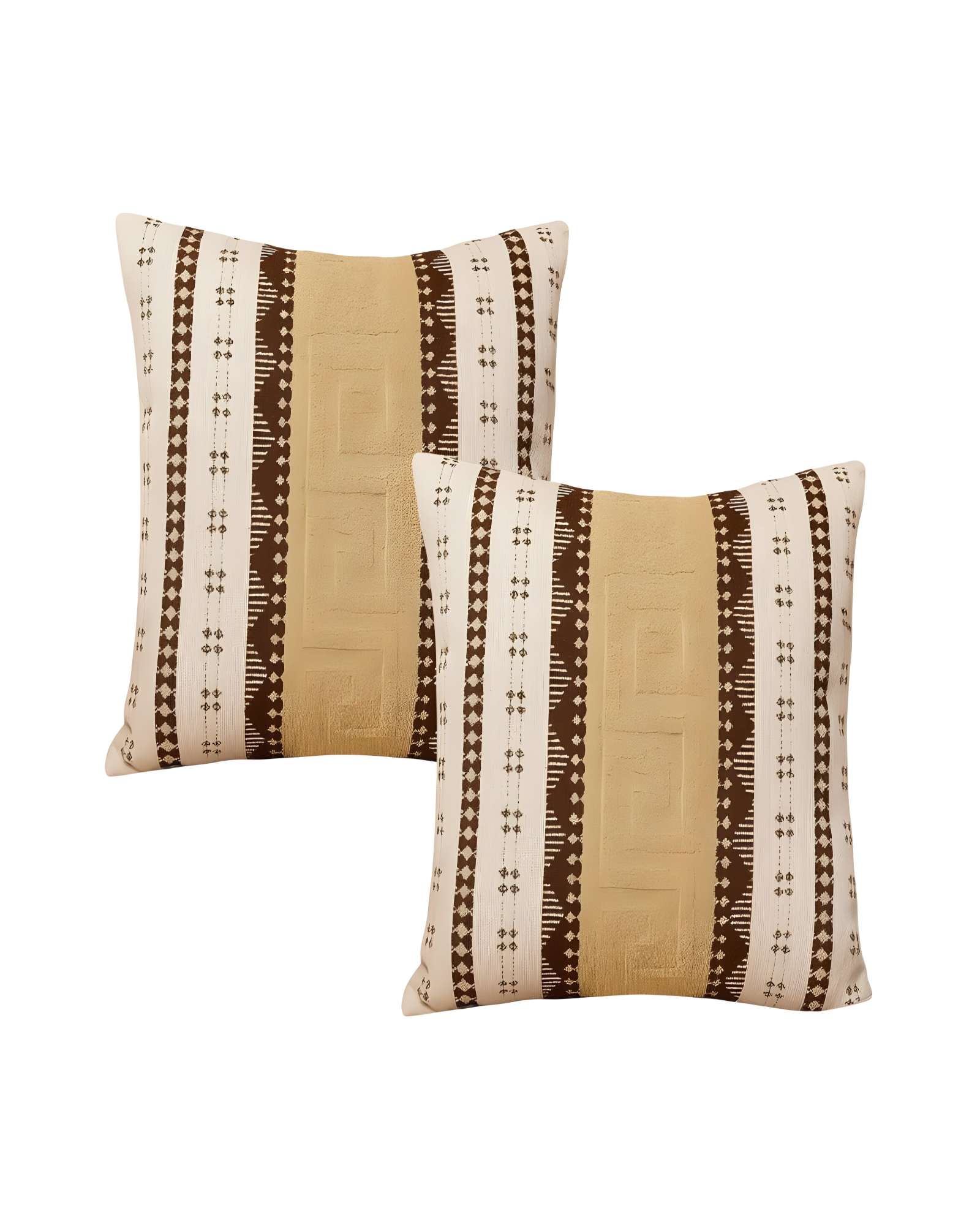 Genérico - Pack De 2 Fundas De Cojin Chenille Mandala 45X45 Blanco 02