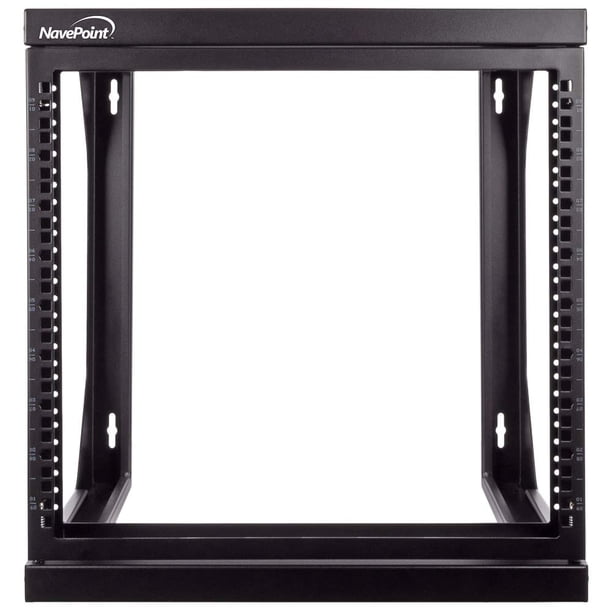 Rack para servidores NavePoint 9U, marco abierto, red informática de 19 pulgadas, negro