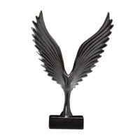 Magideal - Estatua Nórdica De Ala De Ángel, Estatuilla Abstracta De Águila, Obra De Arte Animal, Escultura De Resina Para Interior, Oficina, Adornos De Hotel , Negro, 10,5 Cm X 3 Cm X 15 Cm